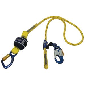 3M™ DBI-SALA® Force2™ Adjustable Shock Absorbing Kernmantle Rope Lanyard, Single Tail Z11206131R, Yellow with Black Fleck