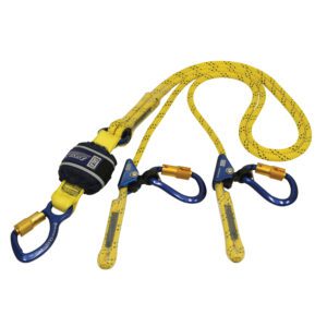 3M™ DBI-SALA® Force2™ Adjustable Shock Absorbing Kernmantle Rope Lanyard, Double Tail Z13206159R, Yellow with Black Fleck