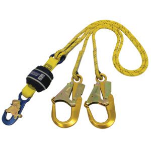3M™ DBI-SALA® Force2™ Shock Absorbing Kernmantle Rope Lanyard, Double Tail Z12202519R, Yellow with Black Fleck