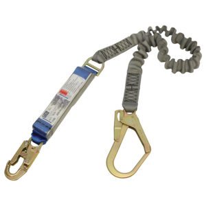 3M™ DBI-SALA® EZ-Stop™ Shock Absorbing Elasticated Webbing Lanyard Z90203634E, Single Tail, Gray