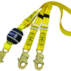 3M™ DBI-SALA® Force2™ Adjustable Shock Absorbing Webbing Lanyard Z13200909, Double Tail, Yellow