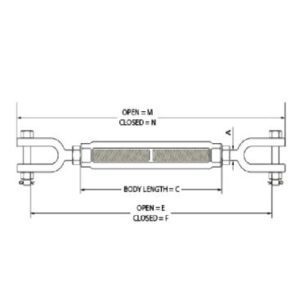 RATED TURNBUCKLE JAW/JAW (SUPER BUCKLES) - Image 2