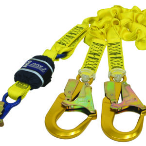 3M™ DBI-SALA® Force2™ Shock Absorbing Elasticated Webbing Lanyard Z12202519E, Double Tail, Yellow