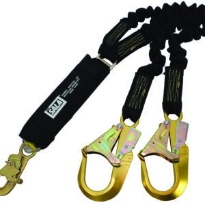 3M™ DBI-SALA® Force2™ Welders Elasticated Shock Absorbing Lanyard Z60200919NKE, Double Tail, Navy Blue