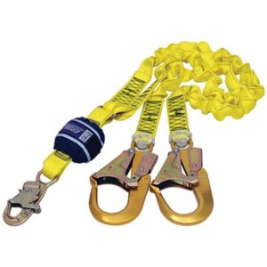 3M™ DBI-SALA® Force2™ Shock Absorbing Elasticated Webbing Lanyard, Double Tail, 2 m with Double Action Snap Hook Z12200919E
