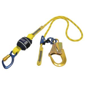 3M™ DBI-SALA® Force2™ Adjustable Shock Absorbing Kernmantle Rope Lanyard, Single Tail Z11206119R, Yellow with Black Fleck