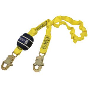 3M™ DBI-SALA® Force2™ Shock Absorbing Elasticated Webbing Lanyard Z10200909E, Single Tail, Yellow