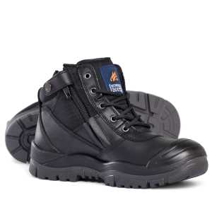 Black Zipsider Boot w/ Scuff Cap