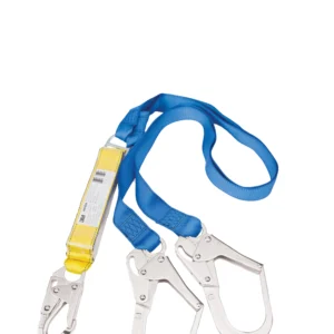 3M™ PROTECTA® FIRST Shock Absorbing Lanyard - Double Tail 1390065A, Blue and Yellow, 3 m, 1 ea/Case