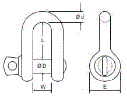 Yellow pin screw dee shackle specifications